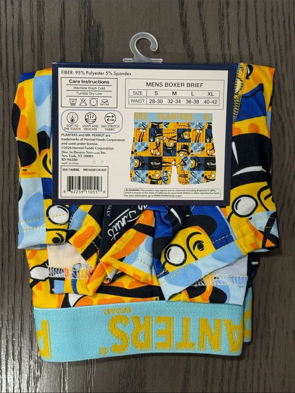 Mens Planters Peanuts Licensed Boxer Briefs - Size Large - NWT